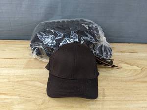 lot 153A image: 48 Brand New Yupoong Flexfit Brown Hats Size XSSmall A