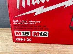lot 1 image: New Milwaukee M18M12 Lithium-Ion Cordless Wireless Jobsite Speaker $129 Retail N