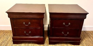 lot 22 image: Pair of Alisdair Reddish Brown Nightstands