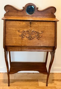 lot 20 image: Antique Oak Secretary Desk