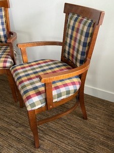 lot 38 image: Pair of Vintage Wooden Frame Accent Chairs
