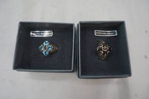 lot 50 image: Sterling silver rings, size 10