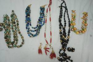 lot 75 image: Trifari, Tara and West Germany necklace and earring sets