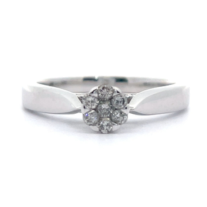 Glistening Diamond Flower Cluster Ring in White Gold VIDEO