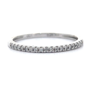 NEW 0.10 Carat Diamond 14 Eternity Slim Stacking Ring in White Gold