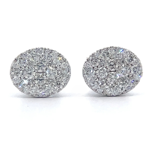 NEW 0.50 Carat Diamond Round Cluster Stud Earrings in White Gold VIDEO