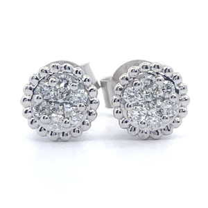 Elegant 0.20 Carat Diamond Round Cluster Stud Earrings VIDEO