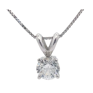 0.50 Carat Round Brilliant Cut Diamond Solitaire Split Bail Pendant in 18k White Gold w  IGL Card VIDEO
