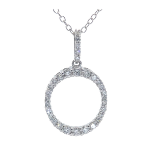 NEW 0.50 Carat Pave Diamond Infinity Halo Circle Drop Pendant Necklace VIDEO
