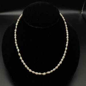 Shimmering White Freshwater Pearl & 14k Yellow Gold Spacer Bead Single Strand Necklace