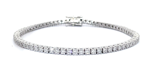 NEW Sparkling 4 Carat Diamond Tennis Bracelet in 14k White Gold $6,120 Retail VIDEO