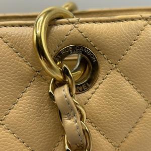 Chanel Caviar Cream Leather Grand Shopping Tote Bag w Dust Cover Bag Authentic $3,650 Retail