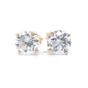 Brand New 2.06 Carat Diamond Stud Earrings in 14k Yellow Gold $3,040 Retail