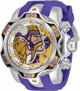 MASSIVE Mens Minnesota Vikings Invicta Watch VIDEO