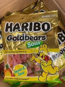 lot 14 image: HI 3 - Haribo Gummi Candy Sour Goldbears 4.5 oz Bags - Lot of 12