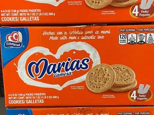 lot 45 image: 2 Back - Gamesa Marias Cookies - 3 Boxes, Each with 4 Packs
