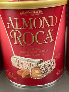 lot 57 image: Lot of 3 Almond Roca Buttercrunch Toffee with Almonds 10oz Tins