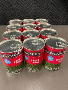 lot 122 image: 2 Back - Lot of 12 Cans Aconcagua Whole Sweet Peas in Brine