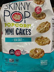 lot 195 image: SkinnyPop Popcorn Mini Cakes Sea Salt - 12 Count Case