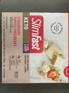 lot 217 image: SlimFast Keto Strawberry Topped Cheesecake Snack Bars (3 Boxes)