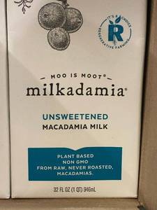 lot 254 image: CO 1 - Milkadamia Unsweetened Macadamia Milk - Case of 6 (1 Qt Each)