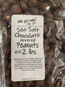 lot 284 image: Sea Salt Chocolate Covered Peanuts - 2 Packs of 2 lbs Each