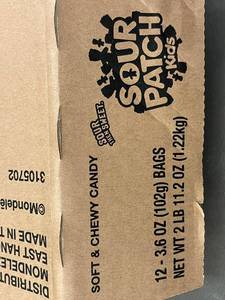lot 299 image: Sour Patch Kids Soft & Chewy Candy - Box of 12 Bags