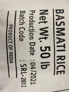 lot 302 image: Henry Broch Foods Basmati Rice 50 lb Bag
