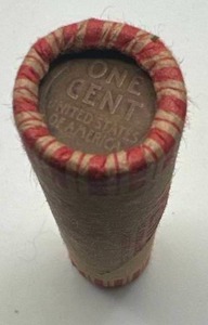 Roll of Unseached Wheat Pennies