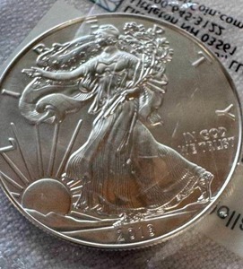 lot 29 image: UNCIRCULATED AMERICAN EALGE SILVER DOLLAR