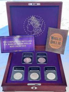 lot 20 image: GENUINE UNCIRCULATED COLLECTORS BOX OF MINT MORGAN DOLLARS