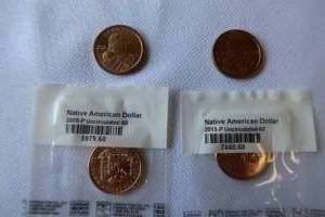 lot 30 image: 4 SACAGAWEA DOLLAR COINS