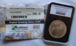 lot 32 image: UNCIRCULATED MORGAN SILVER DOLLAR