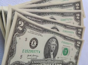 lot 39 image: 2017 SERIES A $2 BILLS
