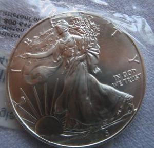 lot 50 image: AMERICAN EAGLE SILVER DOLLAR
