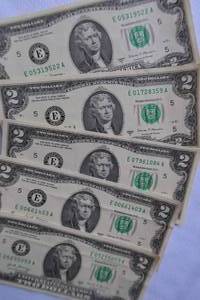 lot 54 image: 2017 SERIES A $2 BILLS
