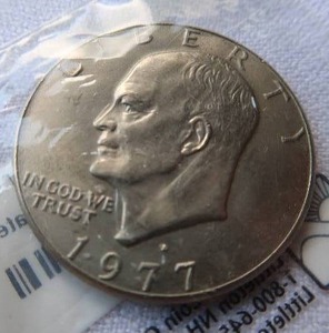 lot 62 image: EISENHOWER SILVER DOLLAR