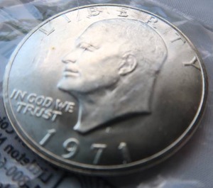 lot 72 image: 1971 S- EISENHOWER UNCIRCULATED SILVER DOLLAR
