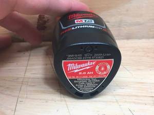 lot 16 image: Lot of 2 - Milwaukee M12 Red Lithium 2Ah Battery Model # 44-11-2420