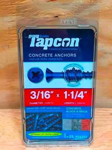 lot 32 image: Lot of 6 - Tapcon 316x1-14 Phillips Head 25 Packs Model # 24250