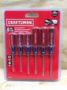 lot 48 image: Craftsman 6 piece screwdriver set Model # CMHT65043