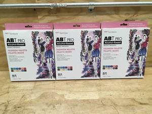 lot 59 image: Lot of 3 - 12 Set ABT PRO Dual-Tip Alcohol Based Art Markers Fashion Palette (Retail $18.99 Each)
