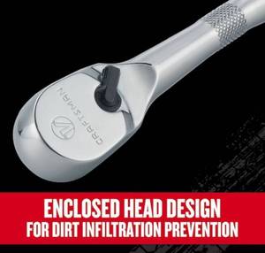 lot 50 image: CRAFTSMAN V-Series 2-Piece 96-Tooth Set Drive Comfort Grip Handle Ratchet Set (05282418)