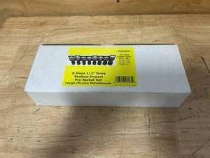 lot 103 image: POWERBUILT 8 Piece 12 Drive Shallow Impact Pro Socket Set (0717246.30)