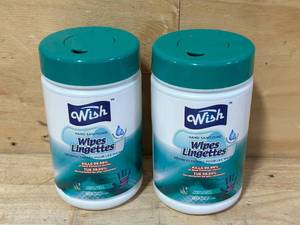 lot 117 image: WISH Lot of 2 Containers of- Hand Sanitizing Wipes (80 wipers per container)