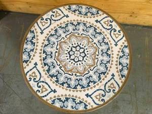 lot 3 image: STYLEWELL Corinth Round Metal 25 in. Outdoor Bistro Tile Table