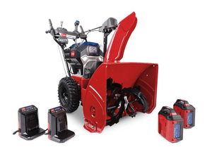lot 1A image: Toro 60-Volt Power Max E 24 2-Stage Cordless Electric Snow Blower And Headlight Model # 39924 (Retail $1,999.99)