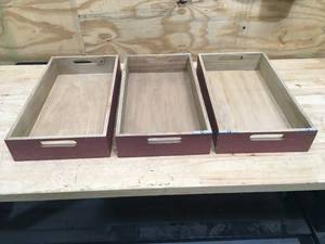 lot 164 image: Lot of 3 - Red Wooden Trays