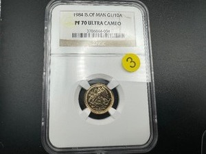 1984 Isle of Man Gold Lucky Angel Proof Coin NGC PF70 Ultra Cameo 110th Ounce Gold