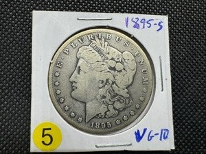 Key Date 1895-S Morgan Silver Dollar Marked VG10 When Purchased - PCGS Price Guide for a VG10 is $575